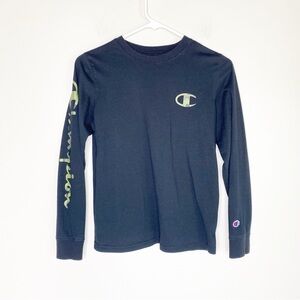 Champion Camouflage Black Long Sleeve T-Shirt Size L